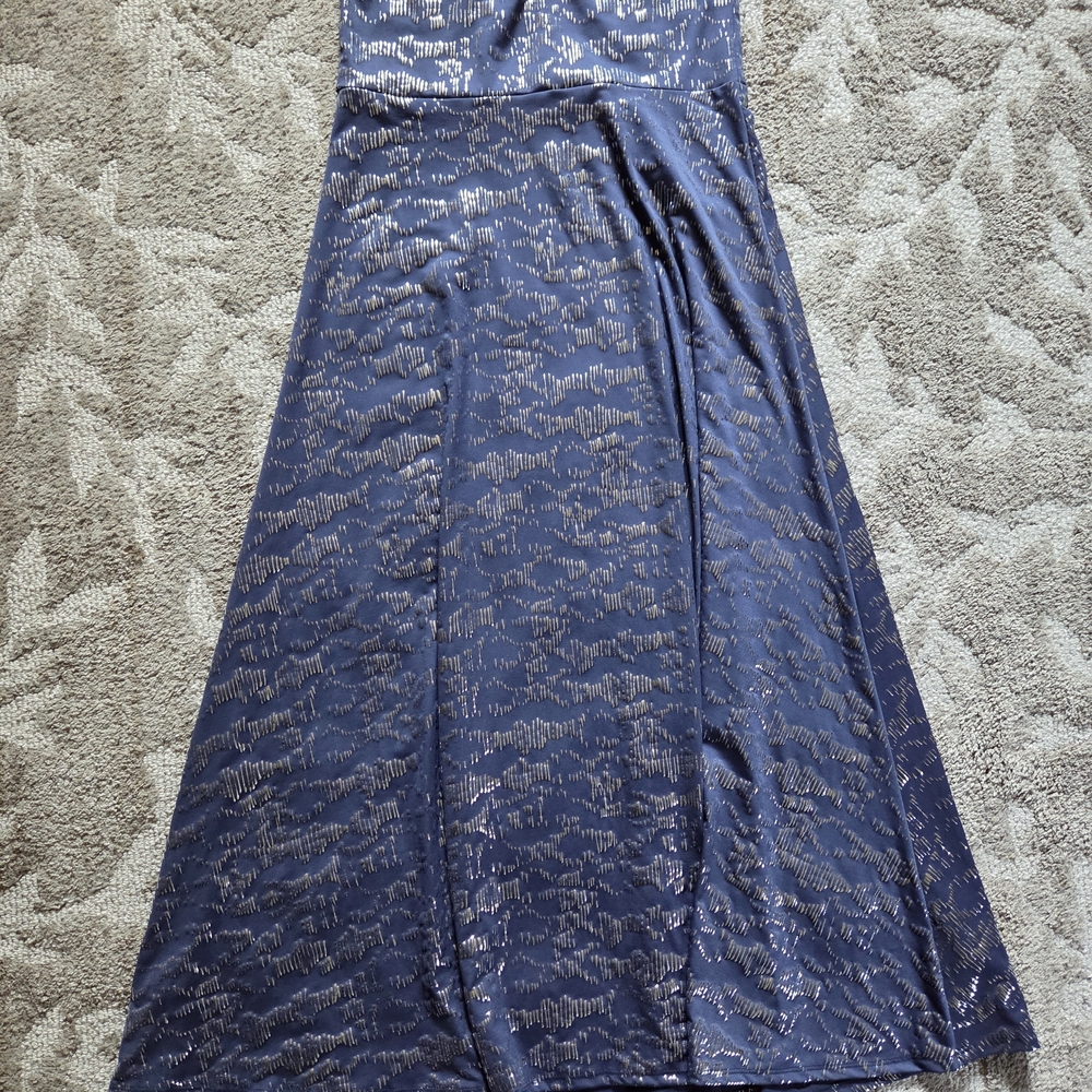 Gorgeous deep purple and silver LuLaRoe Maxi Skirt
